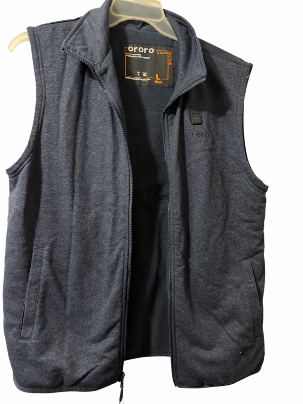 ororo Men's Dark Gray Fleece-Lined Vest - Large
